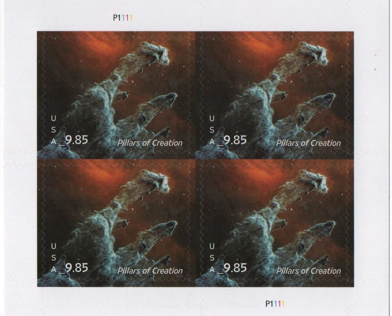 USPS Pillars of Creation Priority Mail Stamps - Sheet of 4 - James Webb Telescope